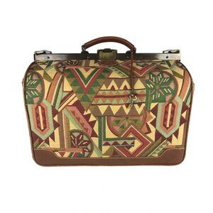 Matras Womens Multicolor Aztech Print Inner Pocket Top Handle Duffle Bag W/ Key